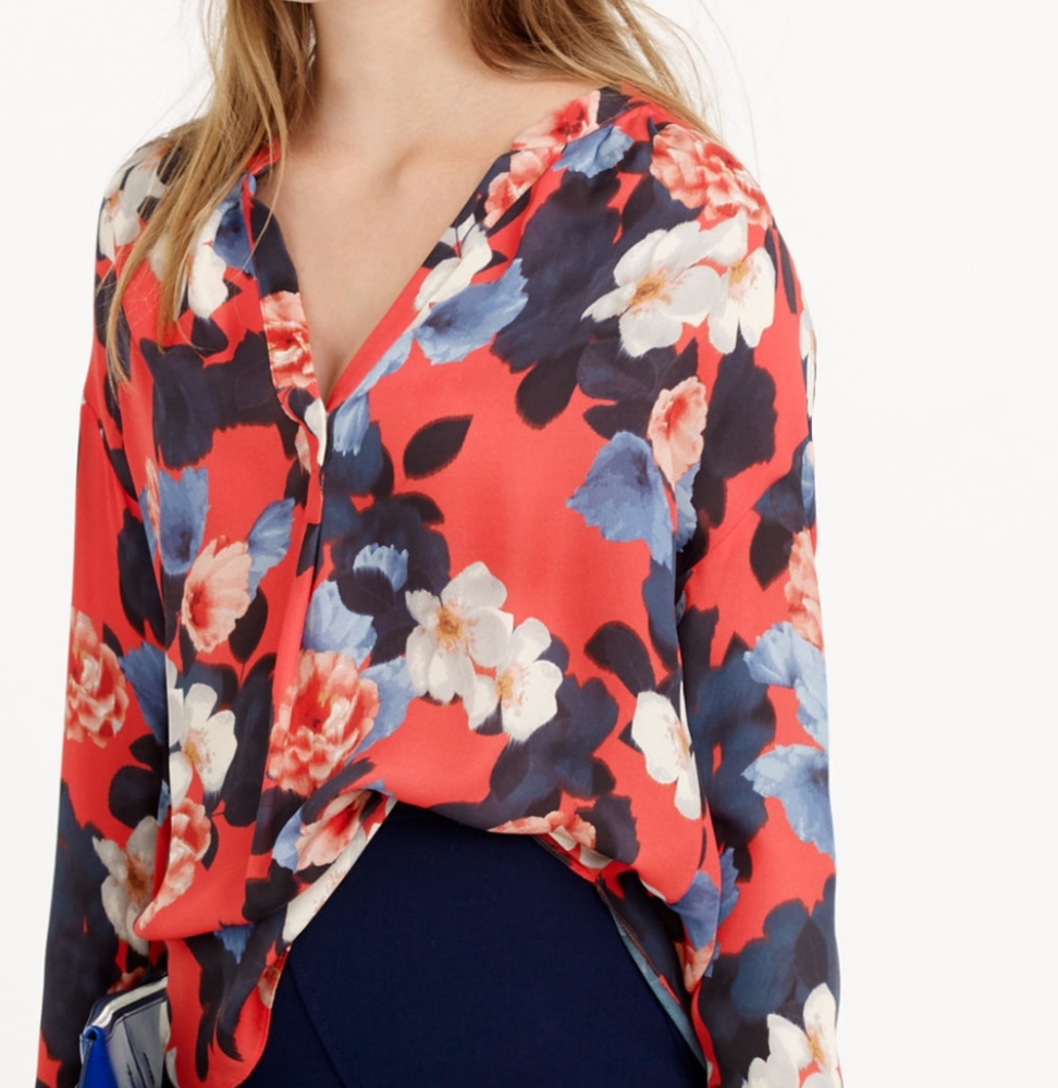 Looking for J.Crew Graphic Peony print blousr